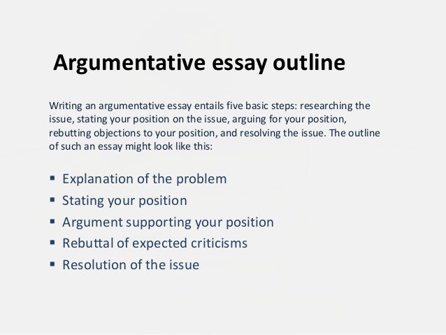 argumentative essay outline middle school